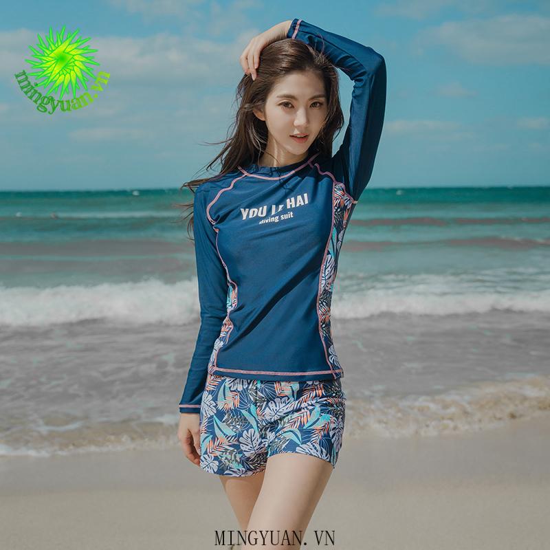 Bộ Đồ Bơi Thể Thao Áo Dài Tay + Quần Dài Năng Động Thời Trang