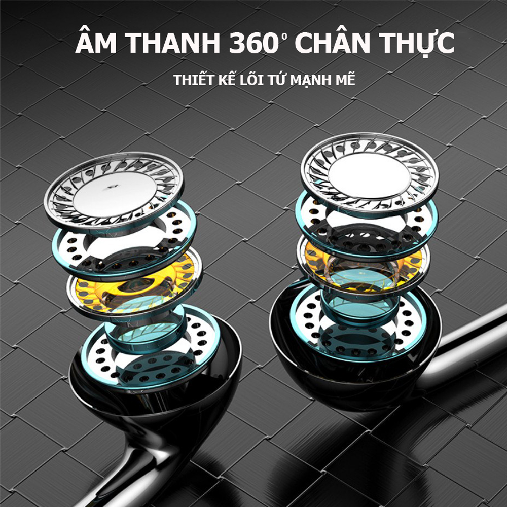 Tai nghe có dây nhét tai Q21 âm thanh toàn cảnh 360 độ chân thực, sử dụng được với tất cả các dòng điện thoại có chân cắm tai nghe tròn 3.5