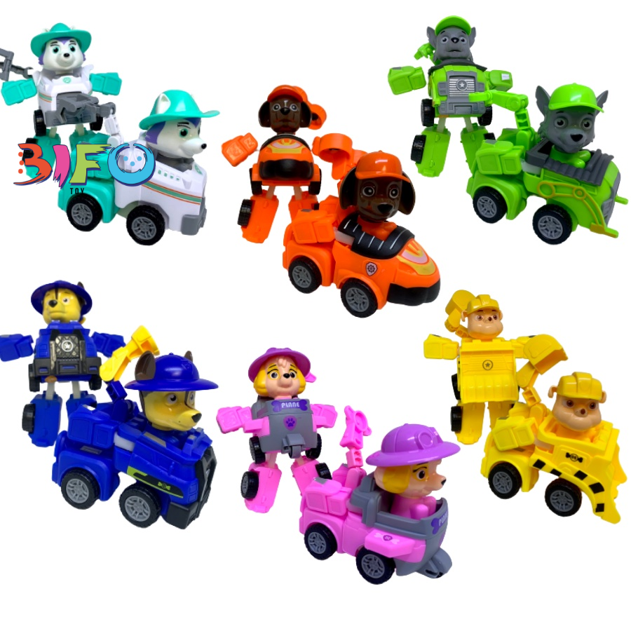 Bộ 4 đồ chơi biến hình biệt đội xe những chú chó cứu hộ Paw Patrol