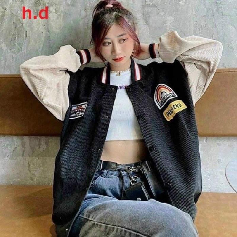 Áo khoác Bomber Cầu vồng Deep cúc bấm nam nữTHU ĐÔNG Jacket Unisex ,Chất nhung tăm,MỀM Form &lt;55