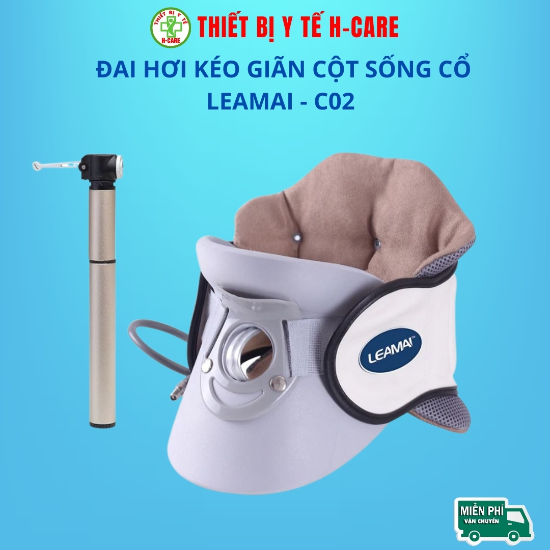 Đai hơi kéo giãn đốt sống cổ Leamai C02, hỗ trợ giảm đau cổ vai gáy, căng cơ, thoát vị đệm đốt sống cổ