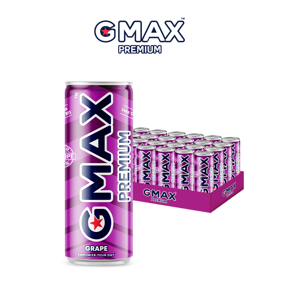 Thùng 24 Lon Nước Tăng Lực Gmax Premium vị Nho