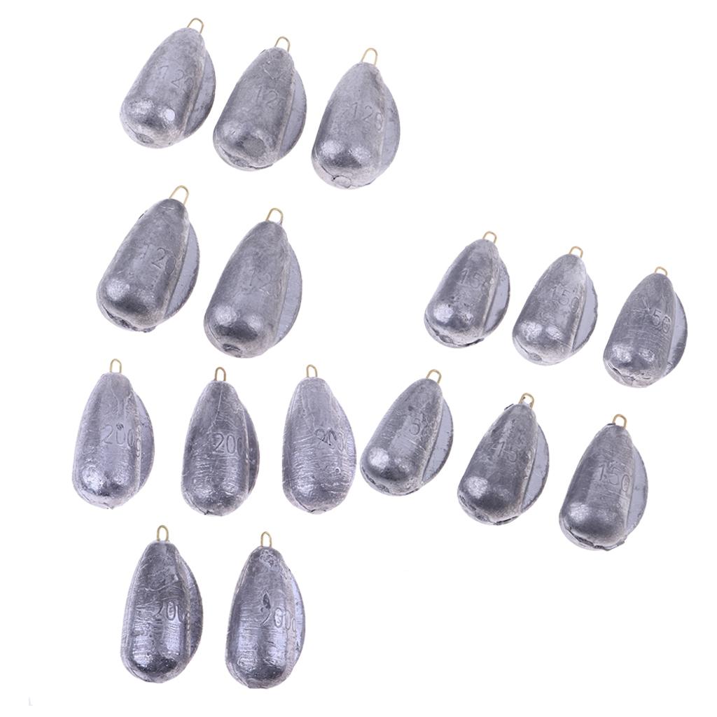 Pack of 5 Fishing Lead Weights Sinkers with Hook Carp Fishing Tackle