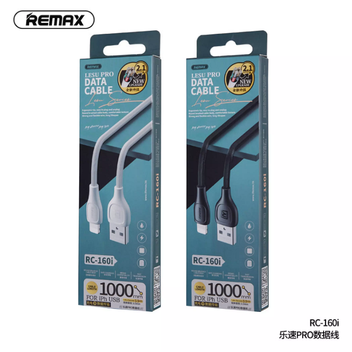 Cáp sạc điện thoại Lesu Pro Remax RC-160i cổng Light-ning max 2.1A - Hàng Chính Hãng