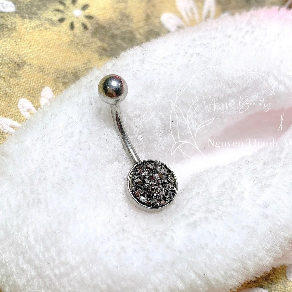 Khuyên rốn đá xinh nhiều màu bằng thép y tế xỏ khuyên piercing - XUÂN SHOP