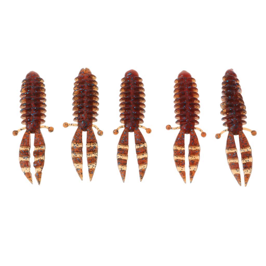 5 Pieces Bionic Soft Bubble Artificial Fishing Baits Set Brown