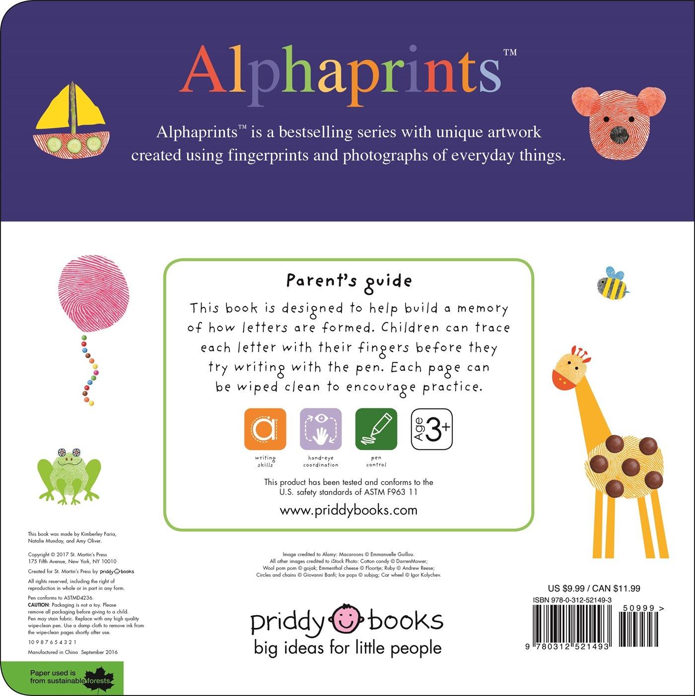 Alphaprints: Trace, Write, And Learn ABC: Finger Tracing & Wipe Clean