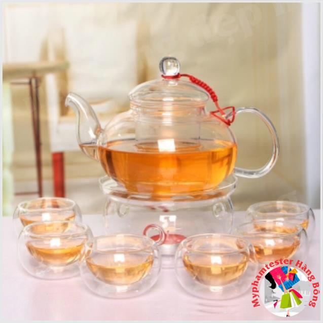 Set ấm chén thuỷ tinh chịu nhiệt