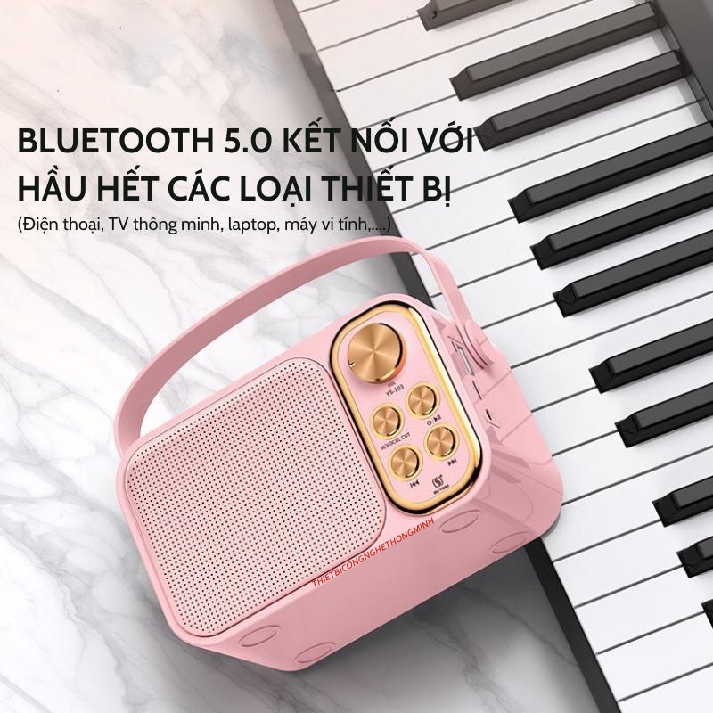 Loa Karaoke Mini Bluetooth YS-103 Hồng Giá Rẻ Kèm 1 Micro Không Dây Âm Thanh Siêu Hay Sang Trọng