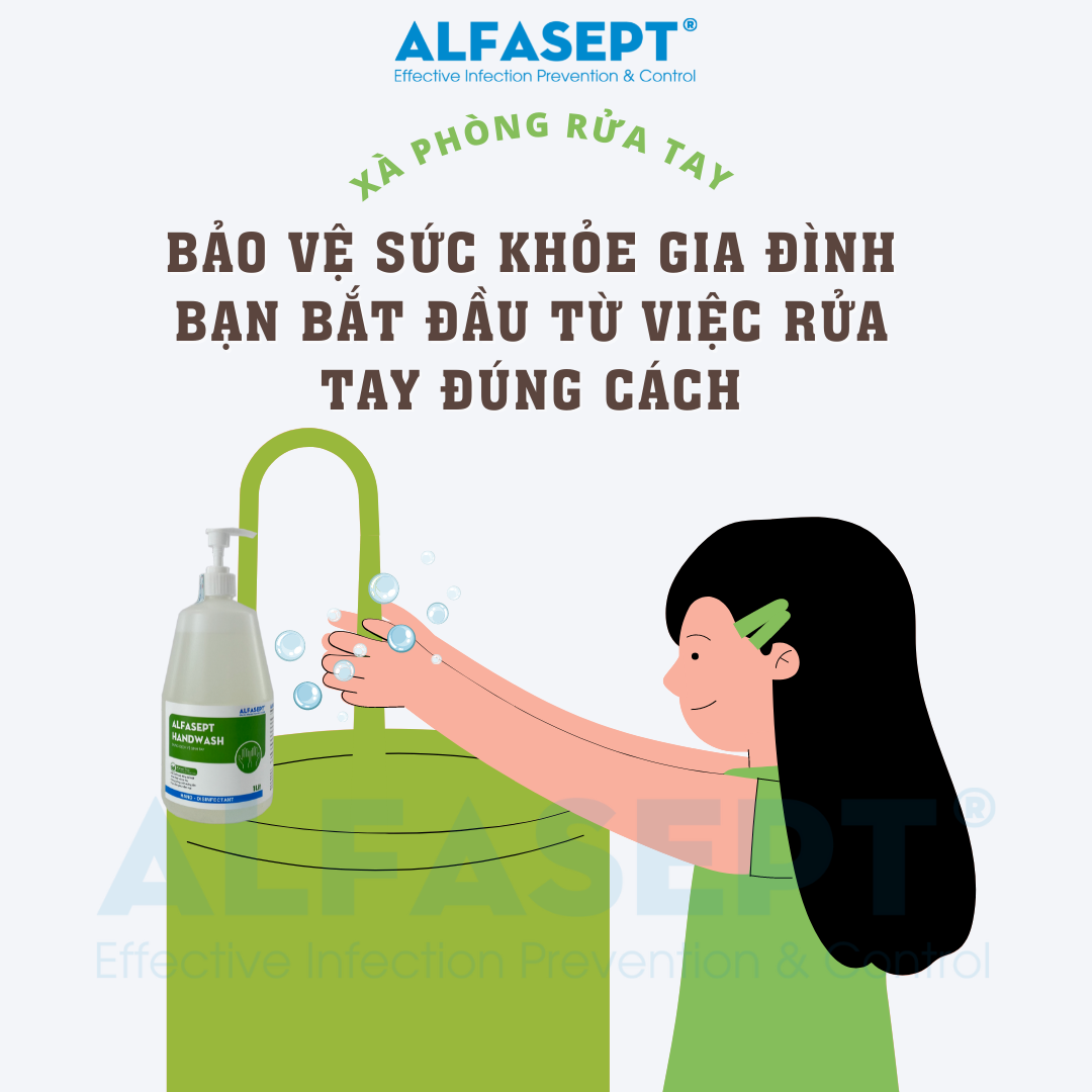Dung dịch xà phòng rửa tay sát khuẩn ALFASEPT CLEANSER 4  Dòng cao cấp tăng cường diệt khuẩn