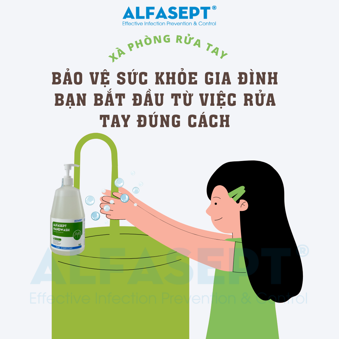 Xà phòng rửa tay ALFASEPT HANDWASH tinh chất trà xanh, sạch khuẩn giữa ẩm da tay