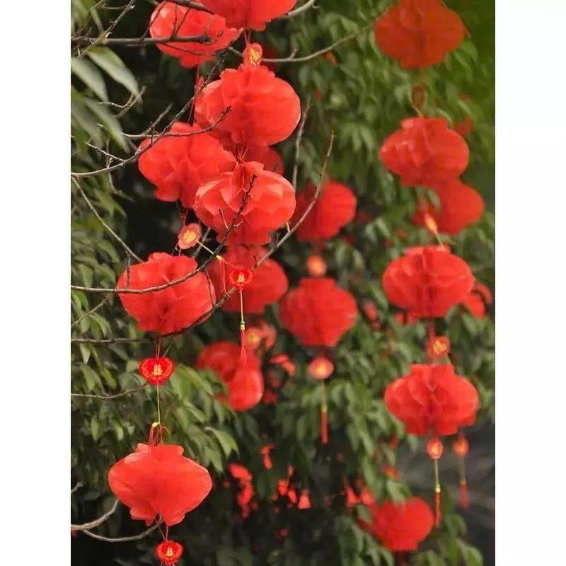 Set 10 Đèn lồng đỏ trang trí Tết, chống nước, dễ treo - có đủ size, 15cm, 20cm, 25cm, 30cm, 35cm