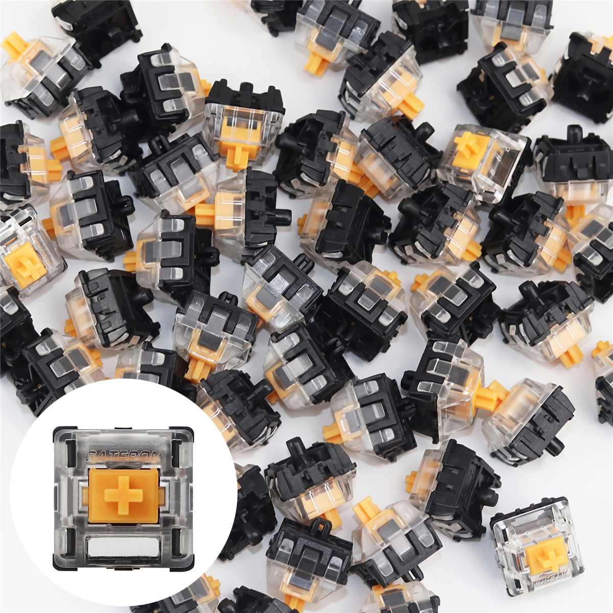 70 Cái/gói Đen/Nâu/Vàng/Đỏ/Bạc Switch Gateron Quang Tuyến Tính Clicky Chuyển Đổi Quang Học bàn Phím Cơ