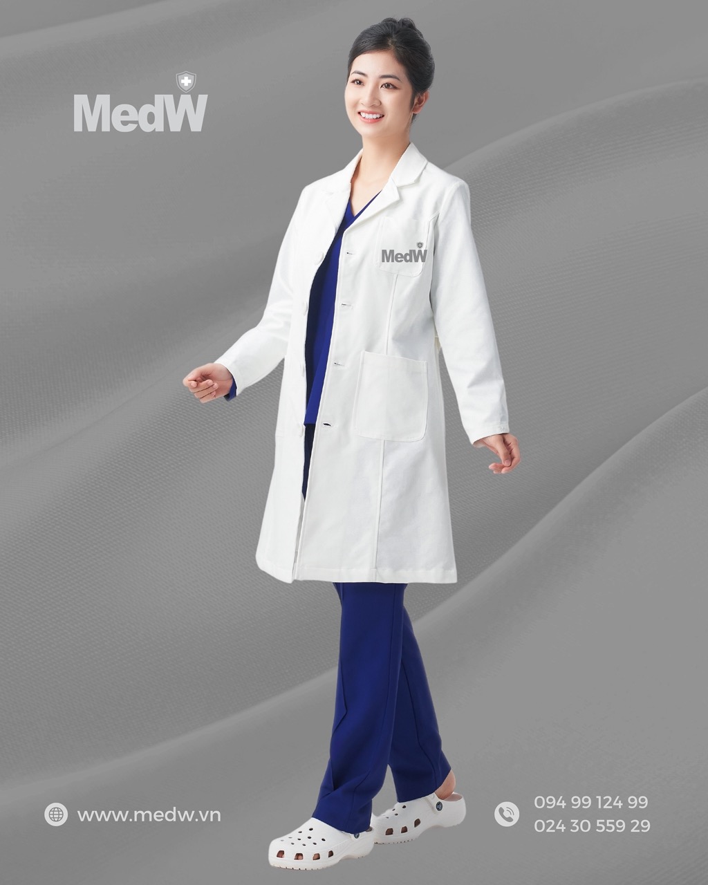 MedW Hera Lab Coat Áo (Nữ) Áo Blouse Bác Sĩ Thẩm Mỹ Da Liễu Nha Khoa, Trang Phục Y Tế Phòng Khám Bệnh Viện Chuyên Khoa Đa Khoa Thiết Kế Pháp Trang Trọng Vật Liệu Kaki Nhật Chuyên Biệt Y Tế Không Bám Dính Chống Thấm