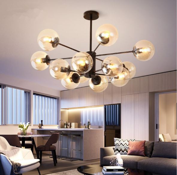 Đèn chùm INSOL sang trọng, tinh tế trang trí phòng khách hiện đại - kèm bóng LED chuyên dụng