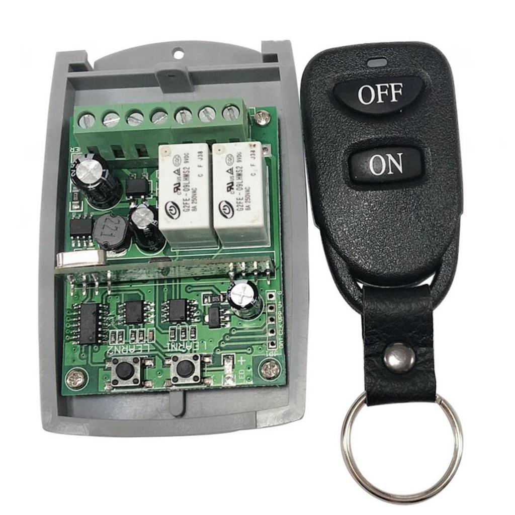 2CH Wireless Remote Control Switch  - Relay Receiver & RF Transmitter  For Light, Garage, Gate, Lifting Equipment