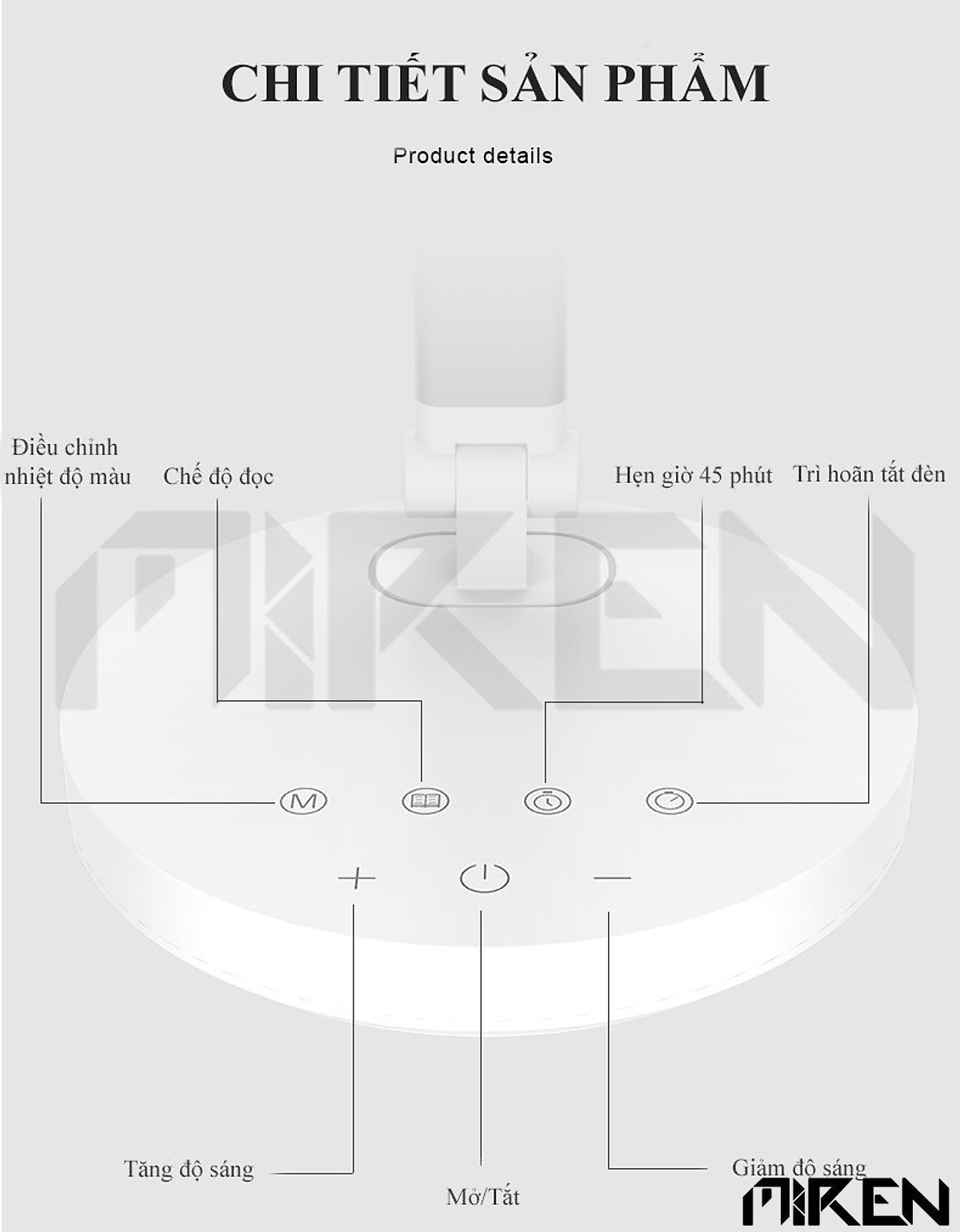Đèn Bàn Học Đọc Sách Làm Việc LED Cảm Ứng Cao Cấp 2000mAh - Chống Cận - 3 Cấ Độ Điều Chỉnh - Vùng Sáng 3000-6000K Tùy Thích - Gập 2 Chỗ Tiện Lợi – Bảo Vệ Đôi Mắt