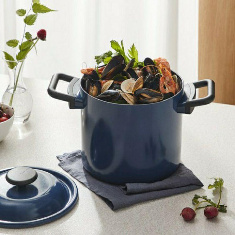 Nồi Decor Chống Dính Cao Cấp thành cao 20cm 2 Tay Cầm LDE1204IH màu Navy (cam kết hàng chuẩn, y hình)