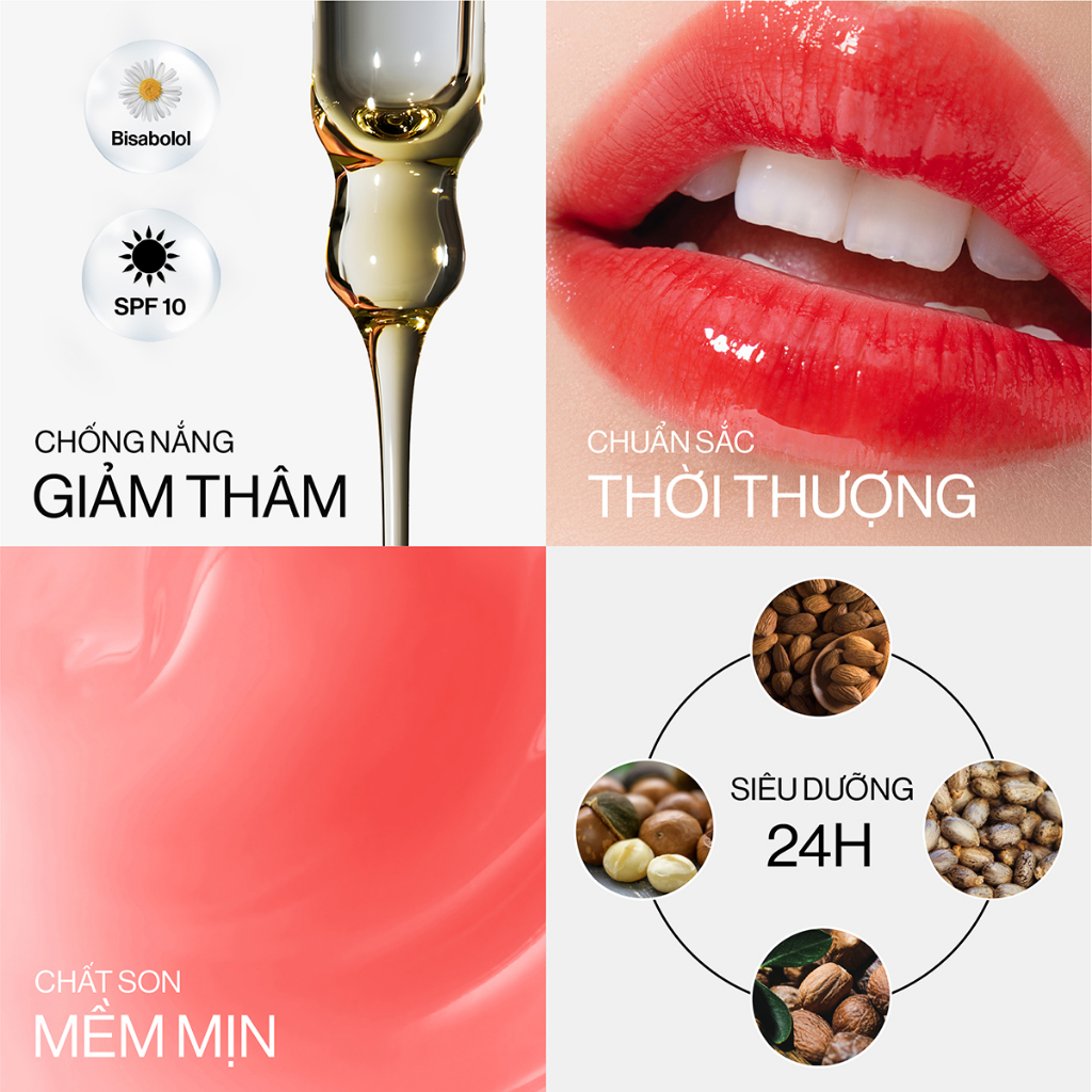 [Freeship 10k đơn 249k] Son dưỡng môi thuần chay có màu GLAMRR Q V​E​G​A​N S​U​P​E​R L​I​P B​A​L​M 4.5g by Gilaa