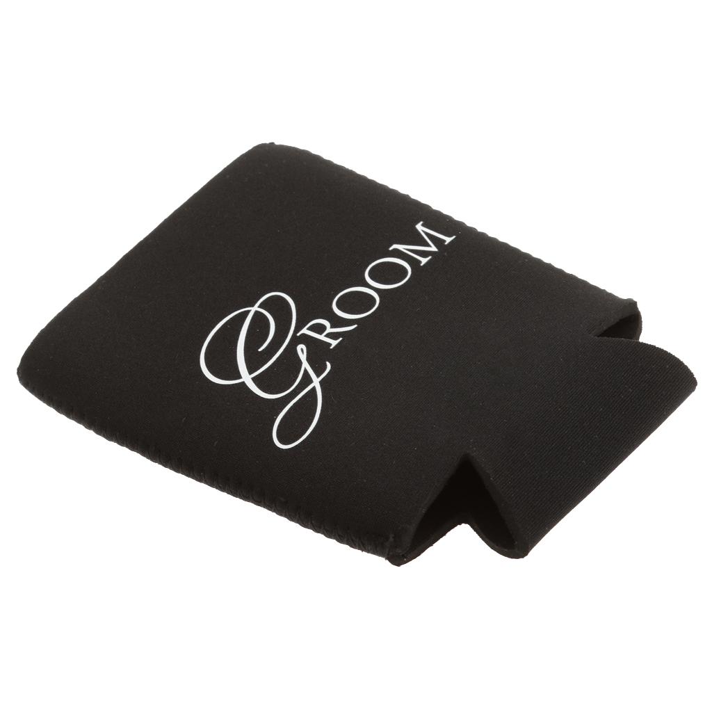 10x"Groom" Sleeve Protection Insulation Neoprene Can Cooler Black