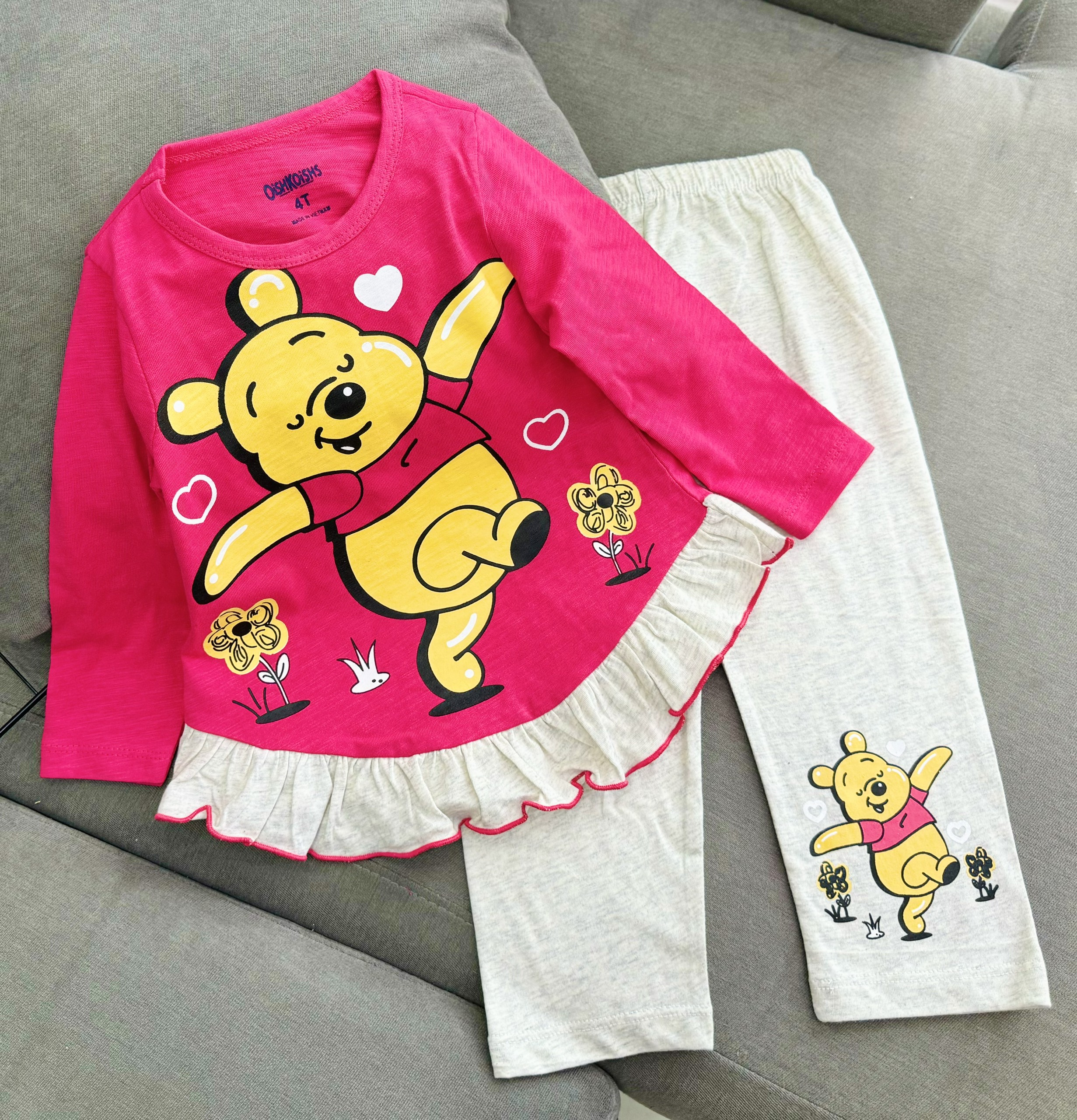 Đồ bộ bé gái, Bộ ngủ dài tay cho bé gái từ 12-35kg chất cotton hàng xuất mềm mịn mát
