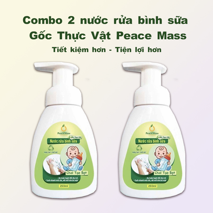 RBS1 Combo 2 nước rửa bình sữa Gốc Thực Vật Peace Mass (Thuộc nhóm Sản phẩm Lành tính / Sinh học)