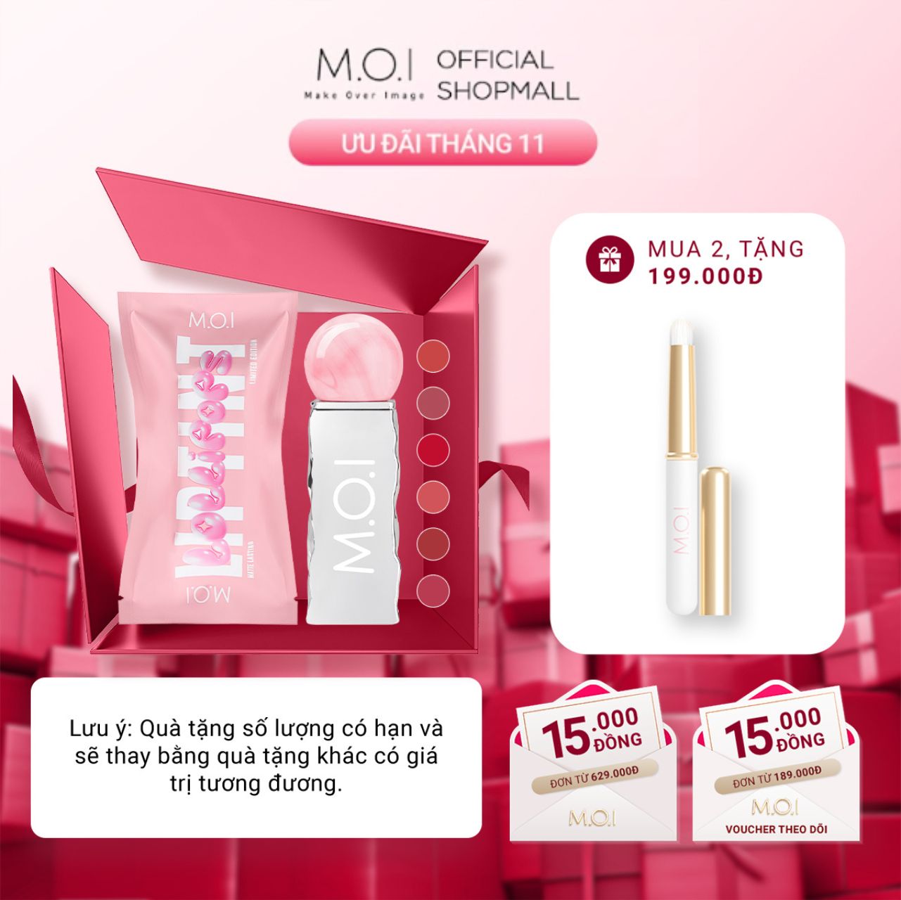 Son tint lì nhẹ môi M.O.I - Matte Lasting Lip Tint - Lollipops