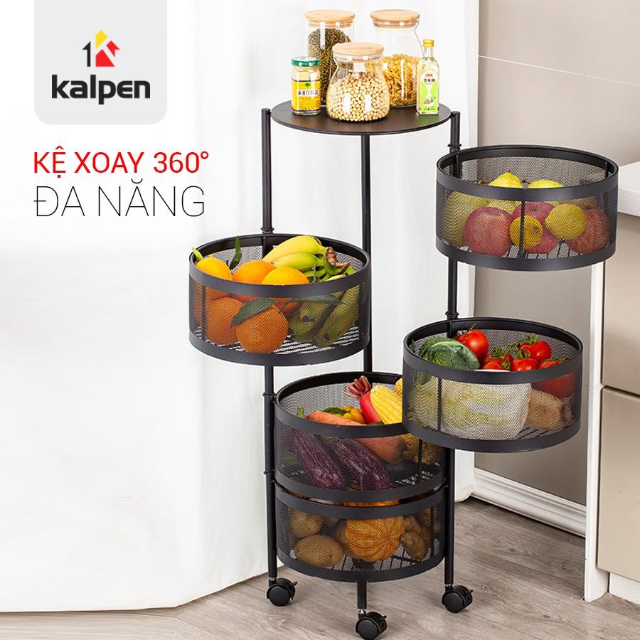 KỆ XOAY TRÒN Đựng Rau Củ Đồ Dùng Đa Năng Thông Minh 3 Tầng 4 Tầng 5 Tầng Kalpen, RHQM