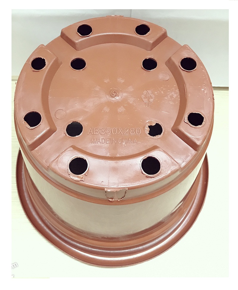 3 Chậu Nhựa Trồng Hoa Cây Cảnh Tròn Đỏ AB350x280 CN