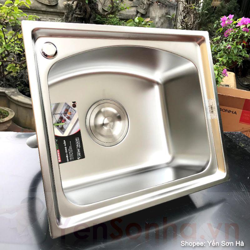 Chậu rửa chén bát 1 hố Sơn Hà S50 inox 304