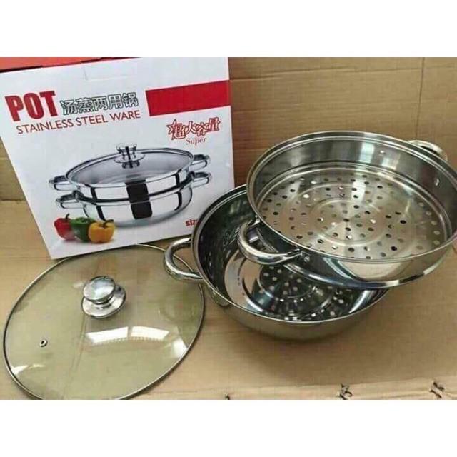 Nồi hấp inox 2 tầng 28cm POT