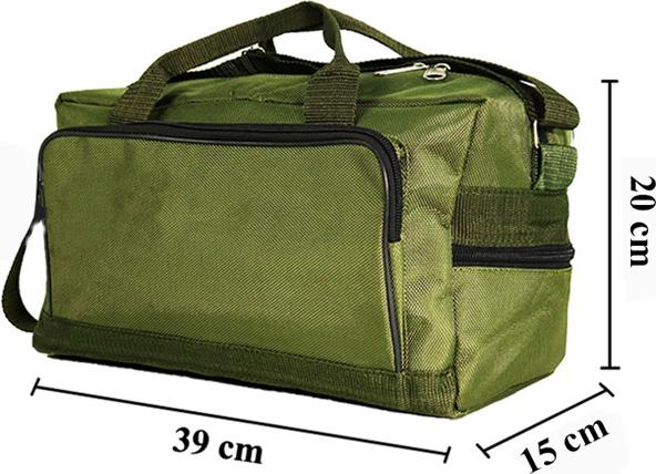 Túi xách du lịch vải bố xanh rêu cao cấp AH