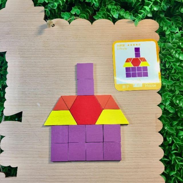 Đồ chơi gỗ thông minh Bộ Ghép Hình Sáng Tạo - Pattern Blocks (155 chi tiết)