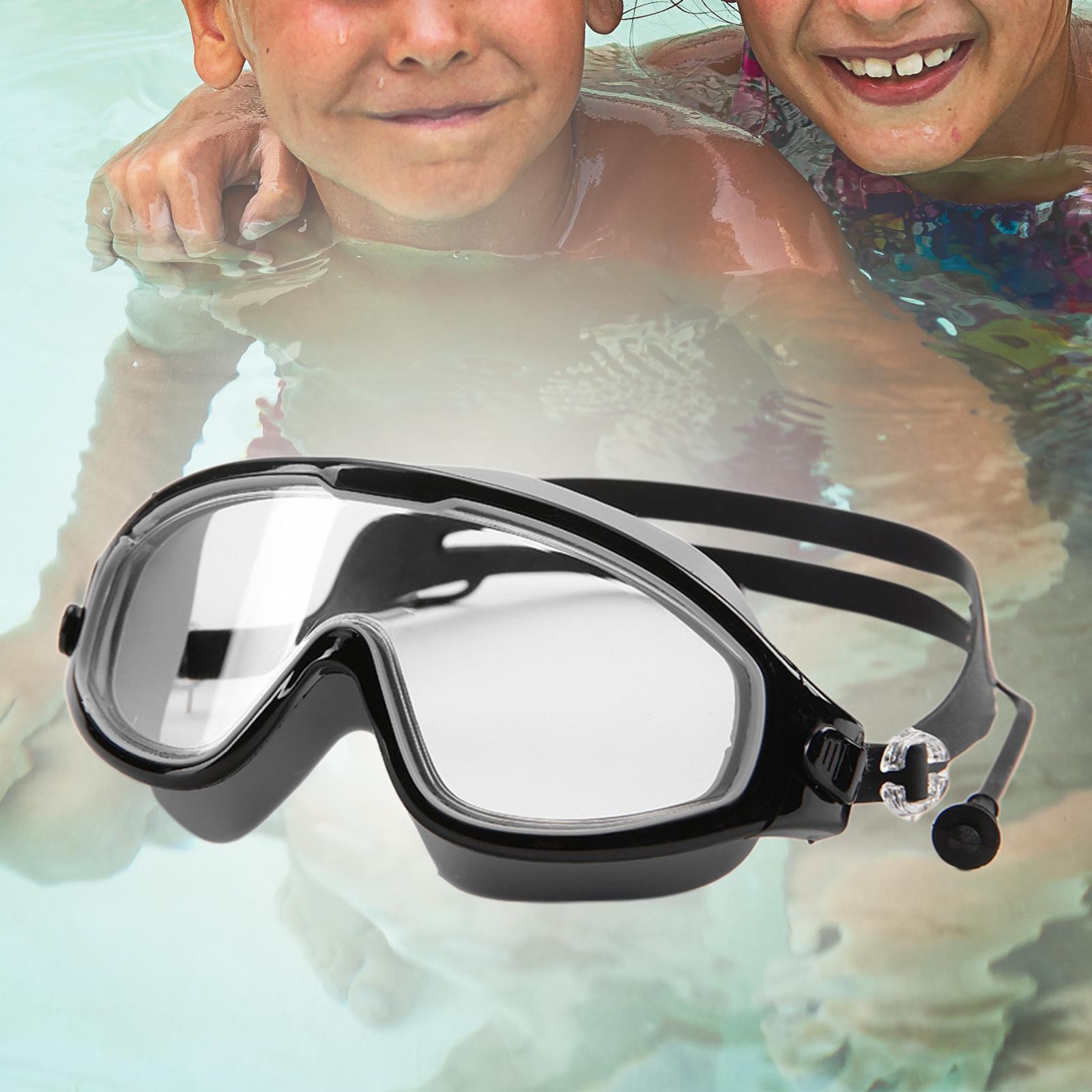 Kids Swim Goggles with Earplug Adjustable for Kids 6-14 Teenagers Boys Girls