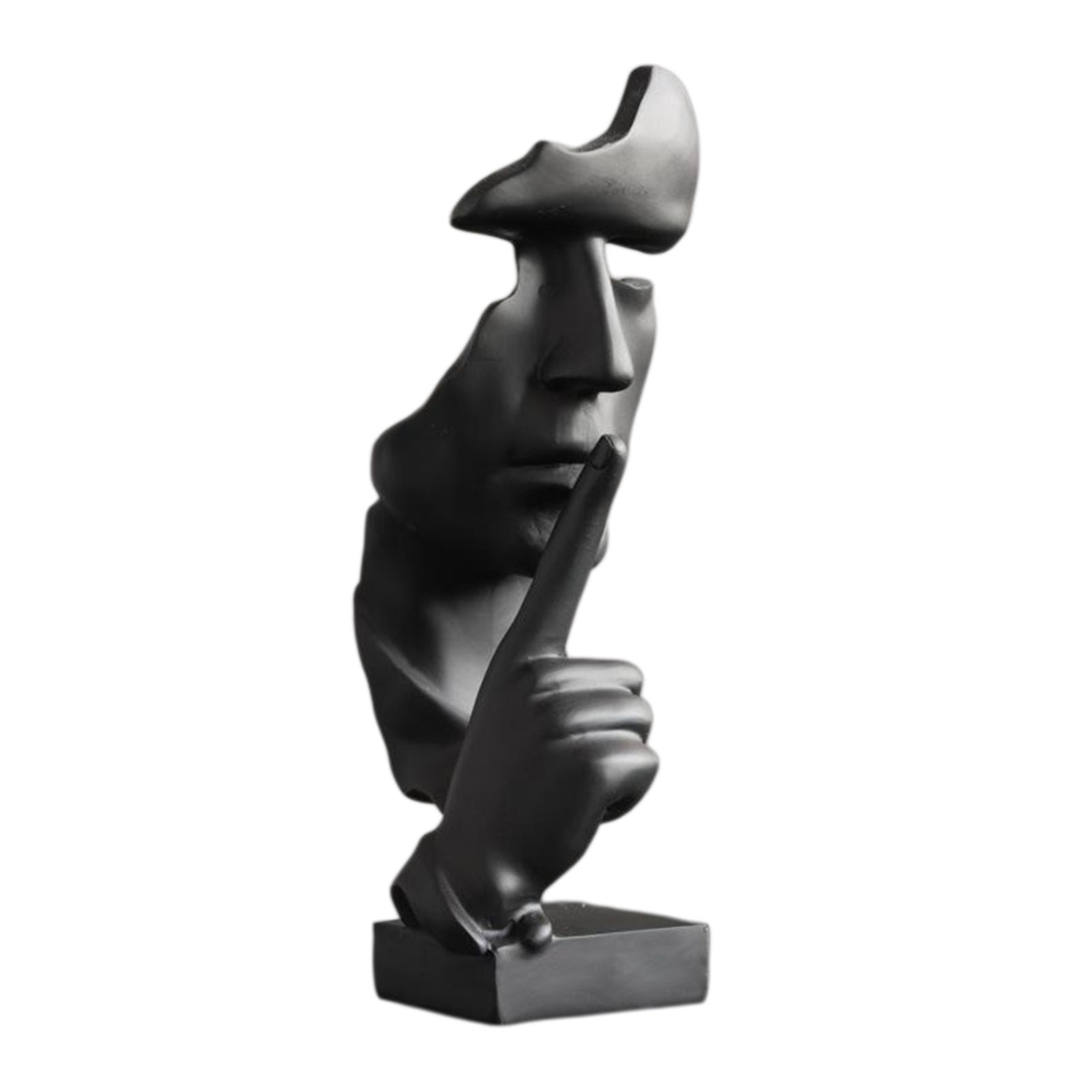 Silence is Golden Statue Thinker Sculpture Abstract Keep Silent