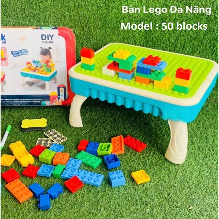 Bộ vali bàn tập vẽ và lắp ráp 4in1 kèm bảng vẽ Building Blocks DIY, 50-520 chi tiết - đồ chơi phát triển trí tuệ lắp ráp mô hình Hàng Chính Hãng/hàng nhập khẩu