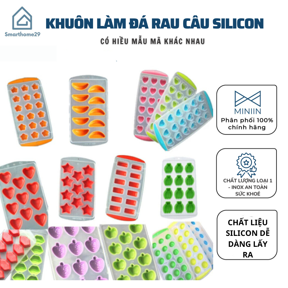 Khuôn Làm Đá Thạch Rau Câu Silicon Cực Đẹp ĐỦ CÁC HÌNH - HÀNG CHÍNH HÃNG MINIIN