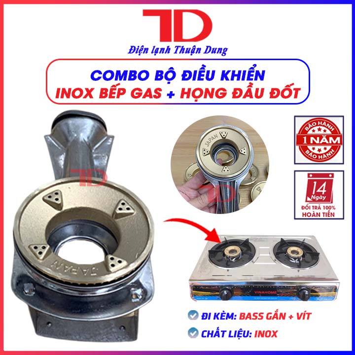 Điếu inox bếp gas + Họng Đầu Đốt chia lửa Sen đồng 78 JAPAN - - Điện Lạnh Thuận Dung