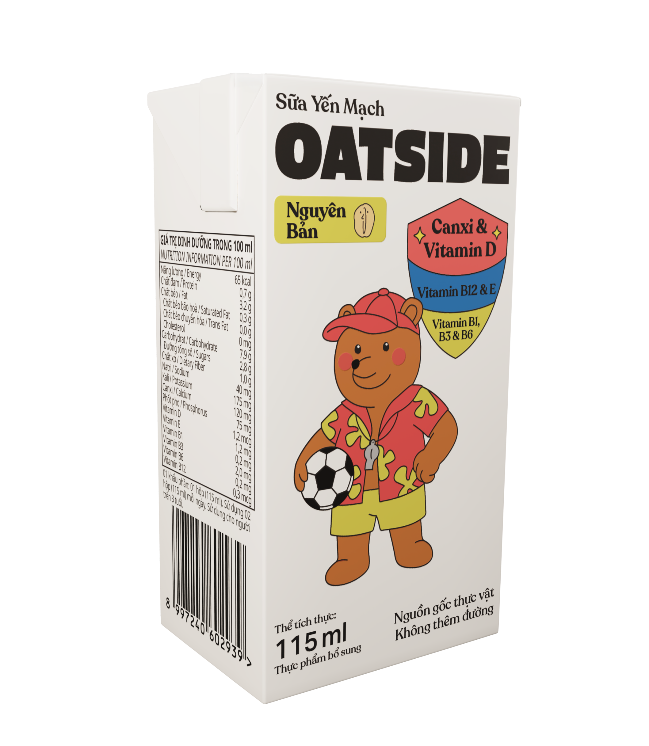 Thùng 40 hộp Sữa yến mạch OATSIDE vị nguyên bản 115ML