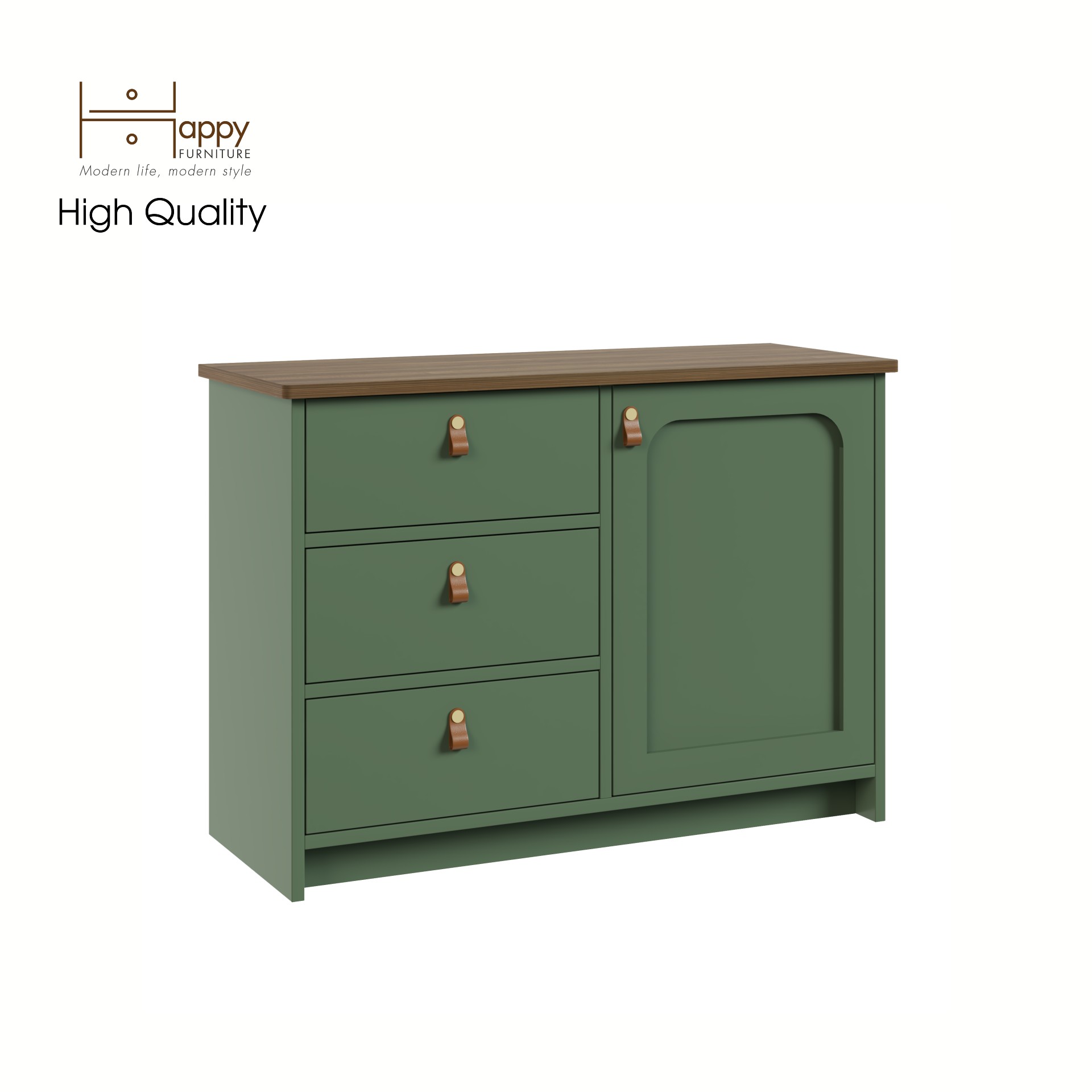 [Happy Home Furniture] NOMIA , Tủ lưu trữ 3 ngăn kéo - 1 cửa mở , 90cm x 35cm x 64cm ( DxRxC), THK_063