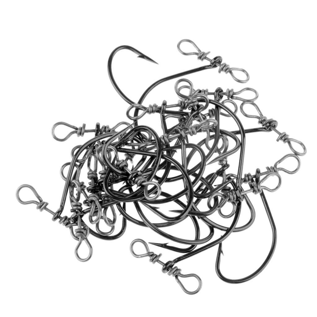 20pcs Down Shot Rig Hook for Fishing Lure Black Nickel Crank Lure Hooks