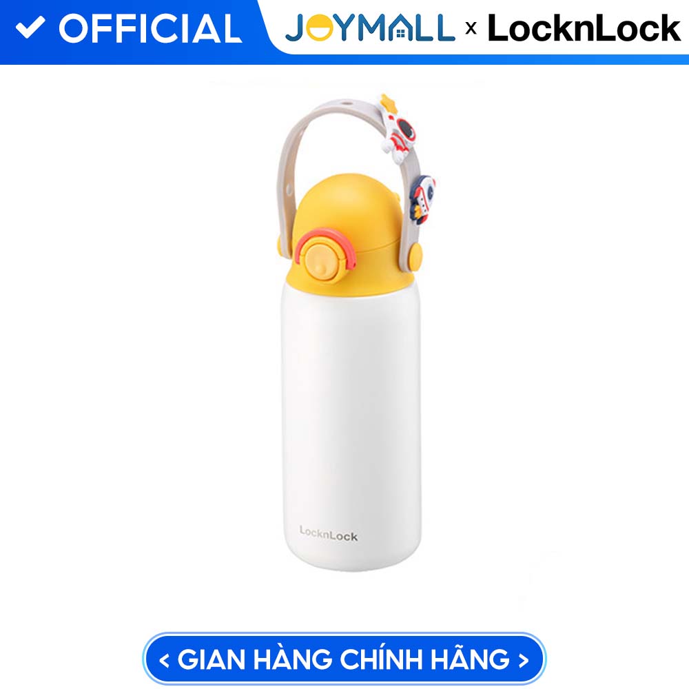 Bình Giữ Nhiệt Lock&Amp;Lock Diy Strap Tumbler 350Ml Lhc3283 - Hàng Chính Hãng, Hoạ Tiết Dễ Thương, Đựng Nước Cho Bé - Joymall - Màu Vàng