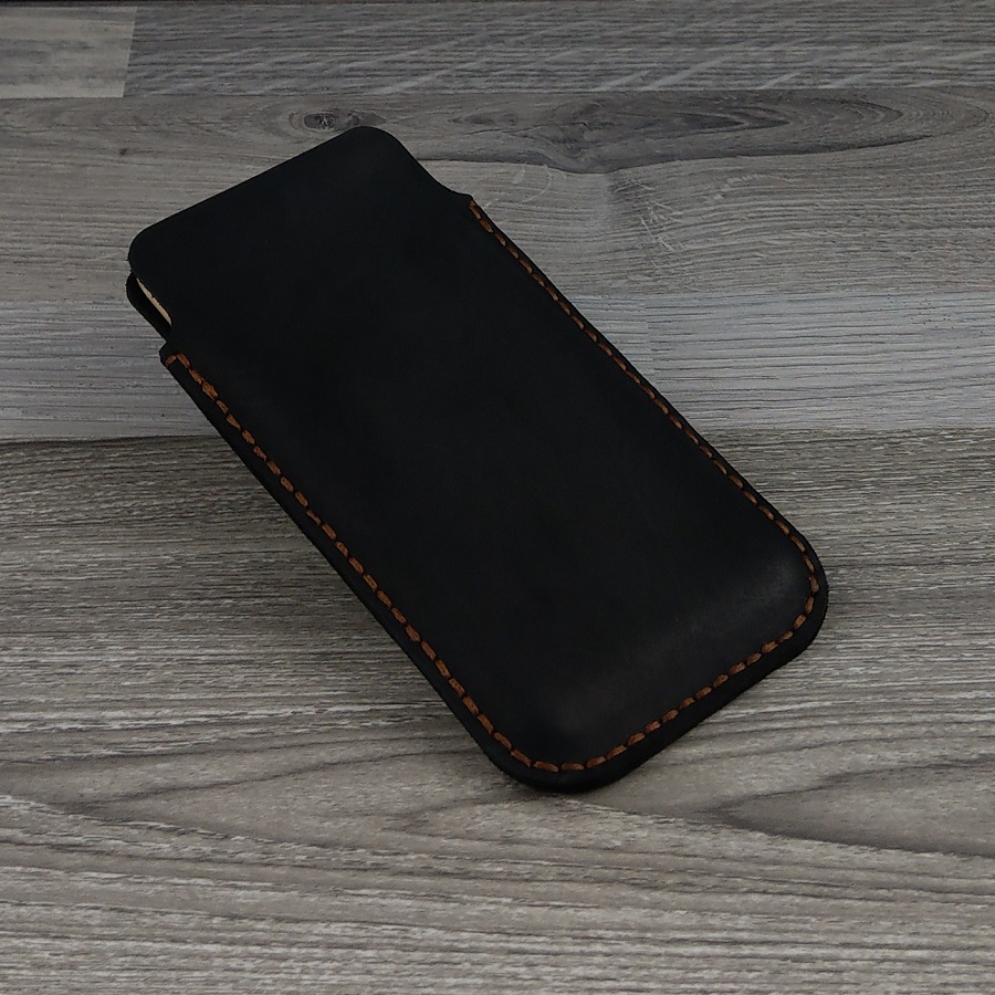 Bao Da Rút dành cho Iphone 6 Plus/ 6S Plus Classic Da Bò Sáp Màu Đen
