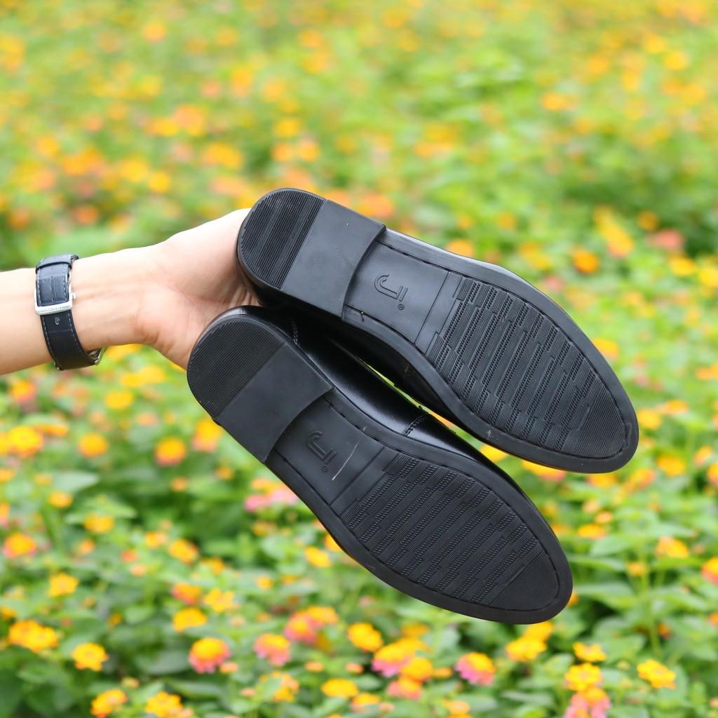 GIÀY LƯỜI NAM CÔNG SỞ - GIÀY DA NAM THỜI TRANG, CHẤT LIỆU DA PU CAO CẤP , ĐẾ CAO SU ĐÚC - MÃ X084-MÀU ĐEN