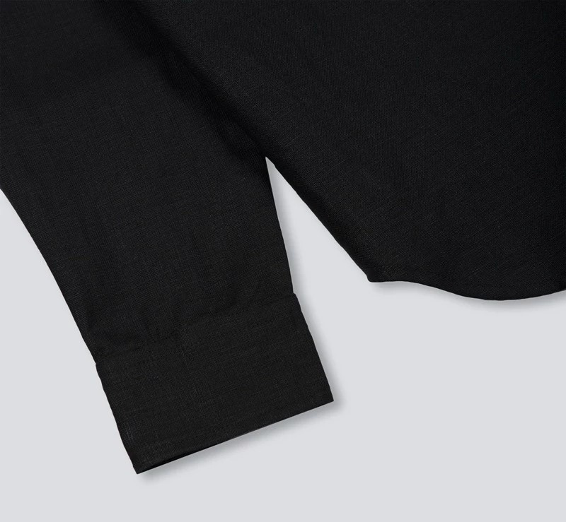Áo sơ mi nam trơn dài tay Premium cổ trụ  vải sợi tự nhiên Linen thoáng mát MS04