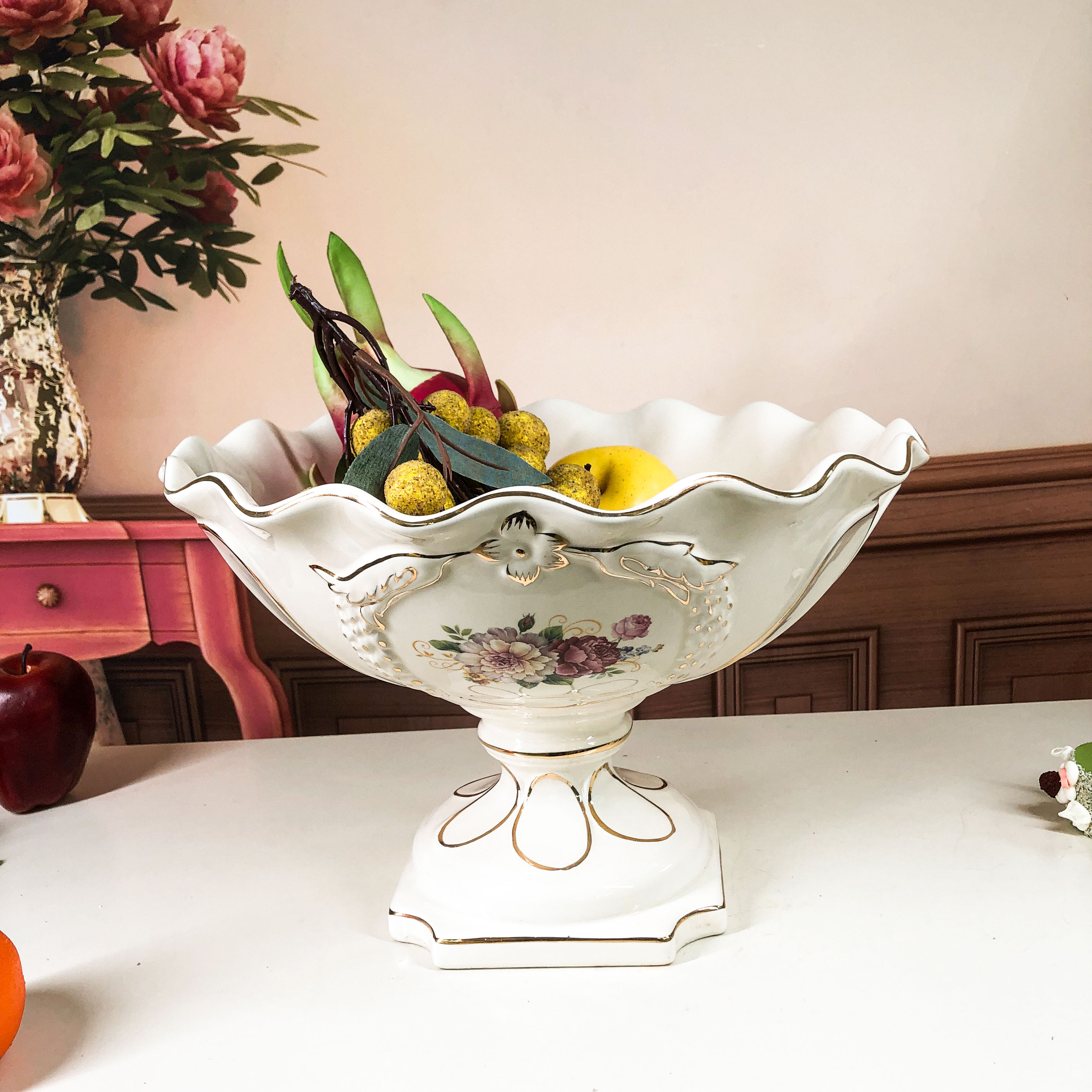 Đĩa quả Tân Cổ Điển Tối Giản Sang Trọng -DQ16
