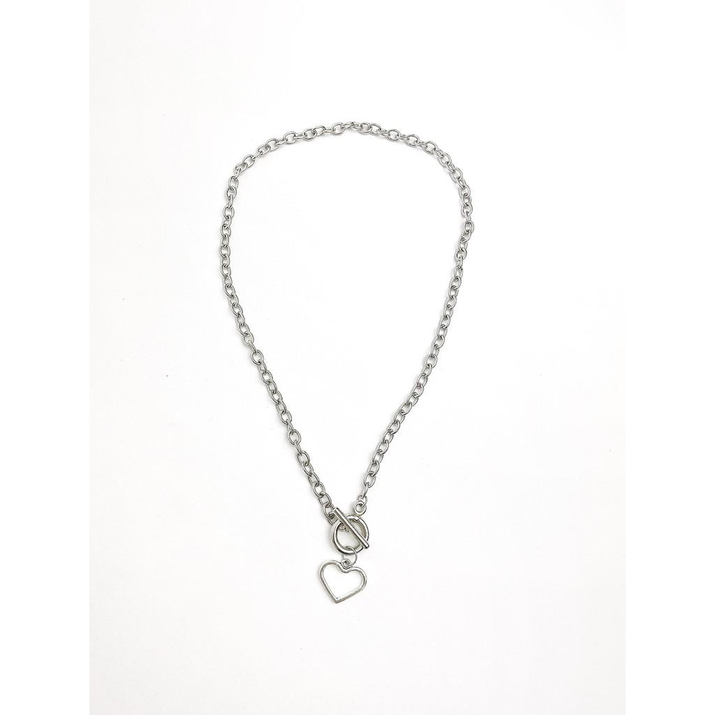 Vòng cổ Hàn quốc - Vòng cổ xích nhỏ trái tim rỗng phong cách vintage Âu Mỹ