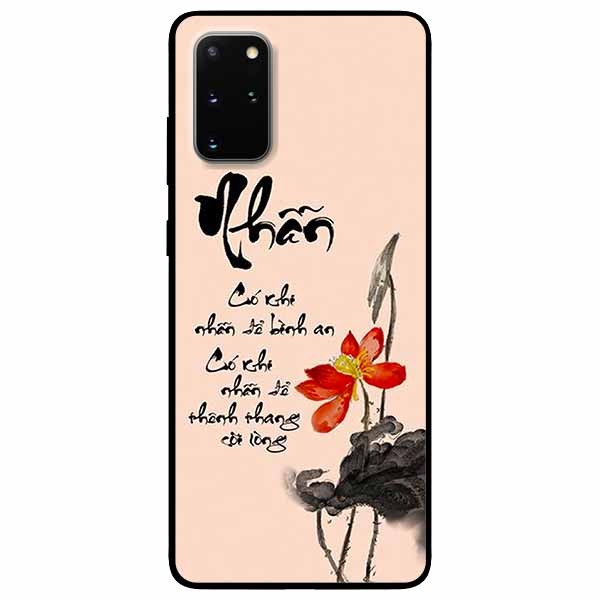 Ốp lưng in cho Samsung S20 Plus Mẫu Thư Pháp Nhẫn Nền Hồng