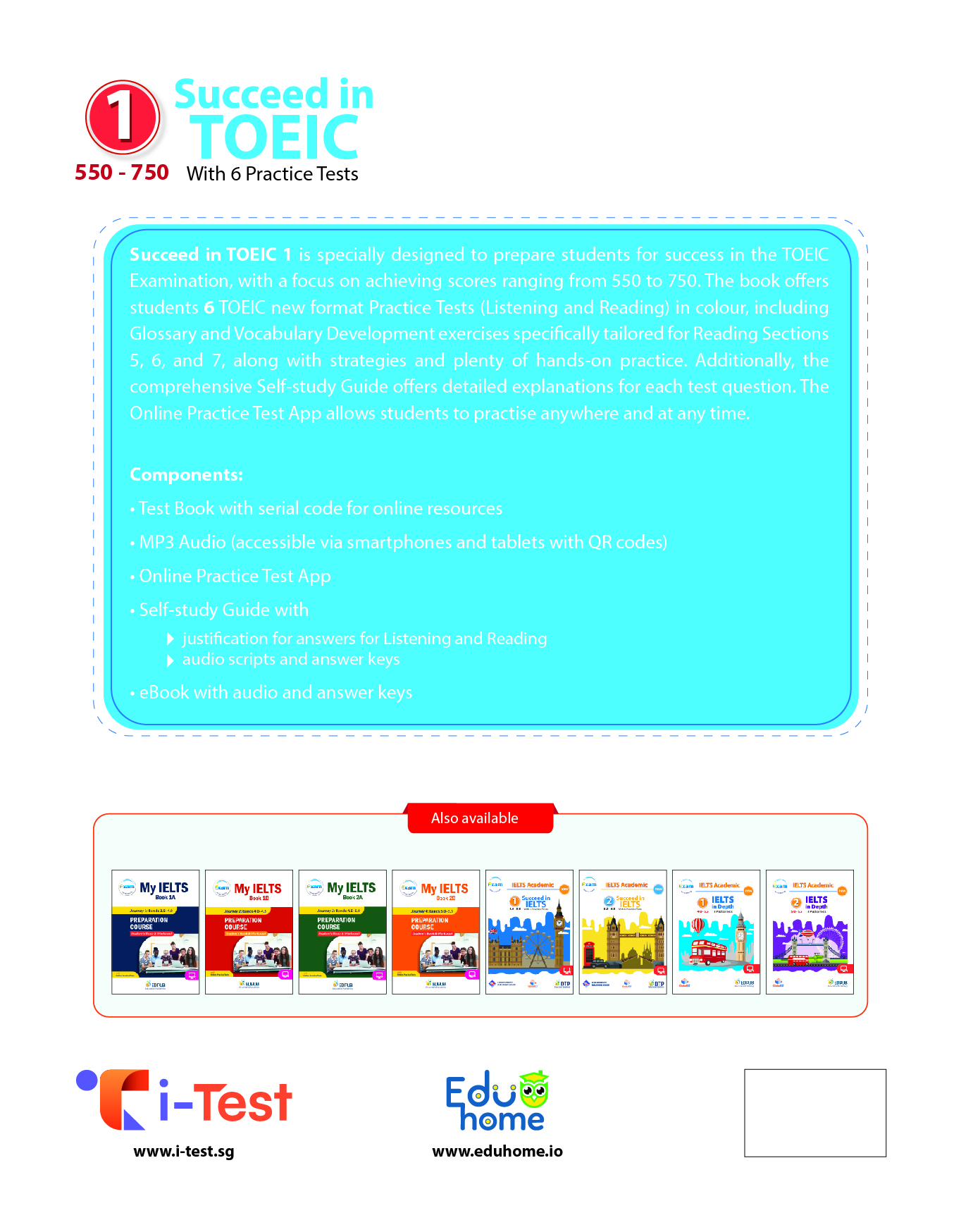 Succeed in TOEIC 1 (550-750) with 6 Practice Tests - New Revised format 2018