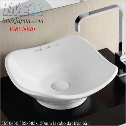 Lavabo để bàn men sứ phủ nano cao cấp chống bám bẩn IMEX IM 6430
